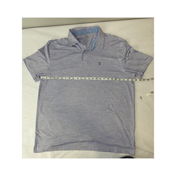 IZOD Golf Lavender Purple White Stripe Polo Shirt Size XL - Picture 2 of 9